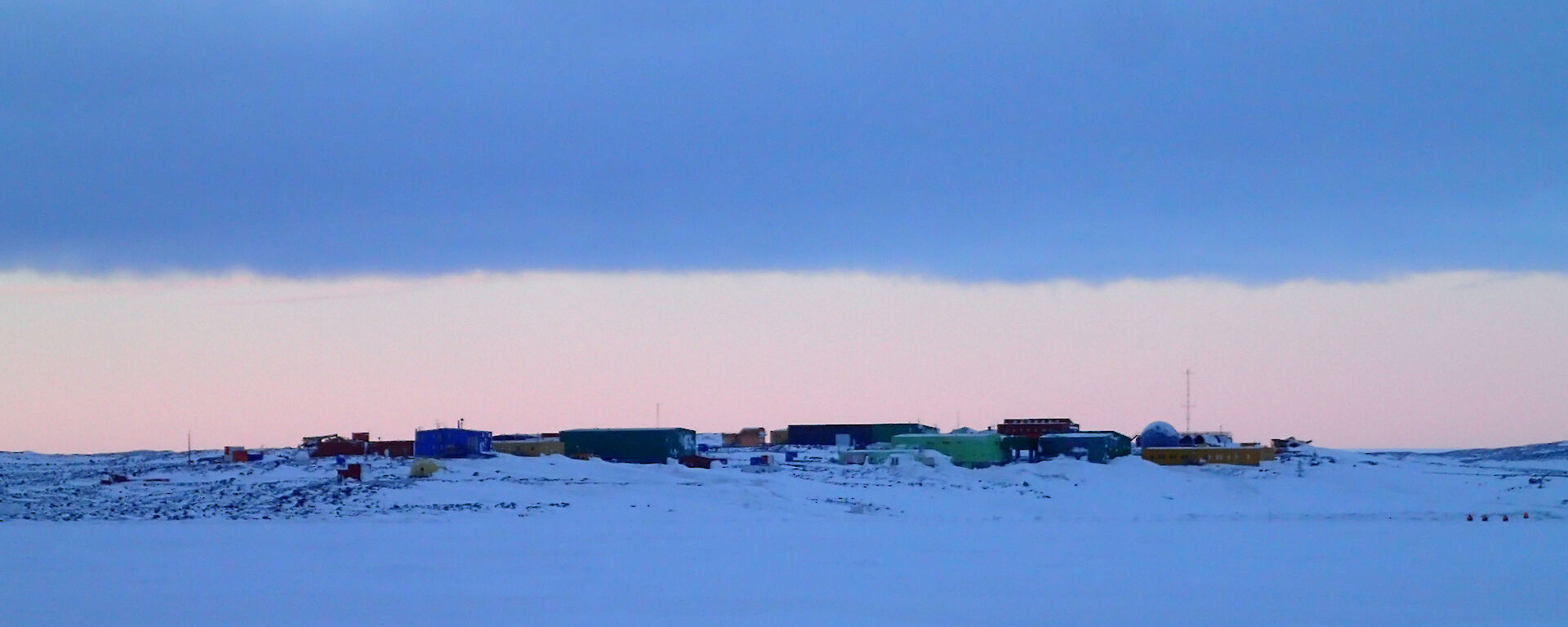 Davis station buildings viewed from the sea ice