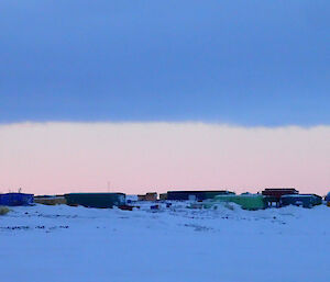 Davis station buildings viewed from the sea ice