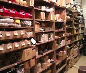 Racks and shelves in the workshop