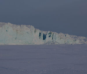 A large glacier photo taken from a distance