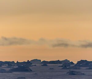 Hundreds of icebergs stuck in sea ice
