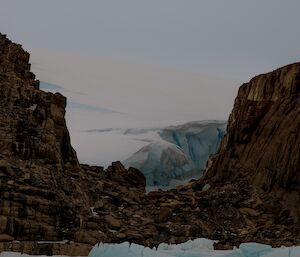 Looking through a gap in the rocks