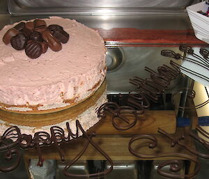 Cheesecake with happy birthday sign