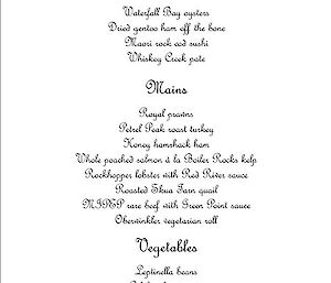 Christmas menu