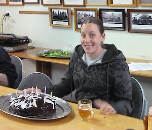 Dana with her birthday cake