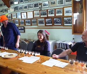 The judges are all lined up and ready to taste test the different brews