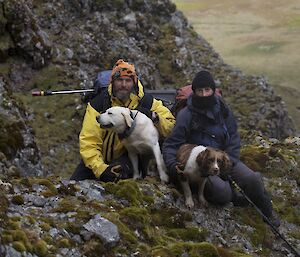 Pete K and Jane taking a break while out in the field