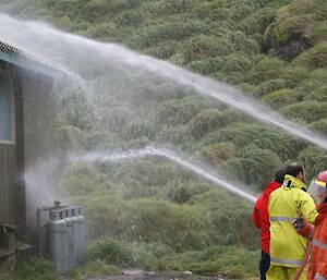 Getting the water onto the outside of the building