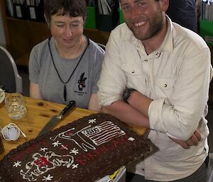 Sandy and Ben with their birthday cake