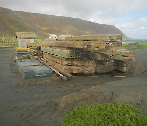 The new timber storage area