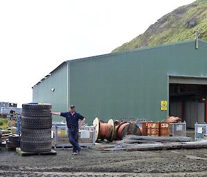 Glen and some of the things that need to be sent back to Australia for disposal