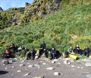 Lunch on the beach at Caroline Cove