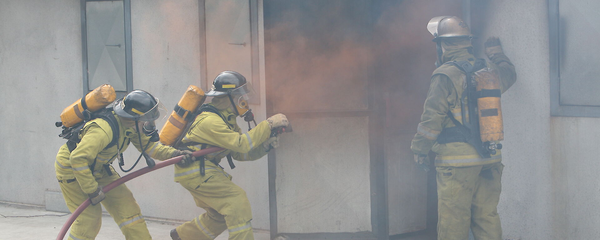 2012 Macquarie Island expeditioners attending fire training in Hobart