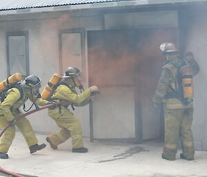 2012 Macquarie Island expeditioners attending fire training in Hobart