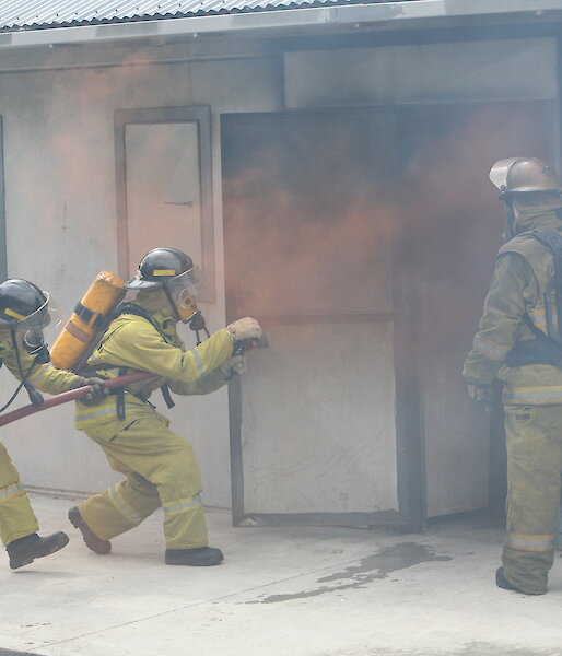2012 Macquarie Island expeditioners attending fire training in Hobart