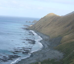 The east coast of Macquarie Island by air