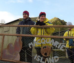Cameron and Kelly happy to be at Macquarie Island