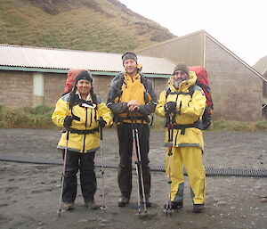 Mel, Richard and Ray getting ready to leave station for 3 days