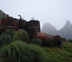 Old rusted metal equipment on Macquarie Island