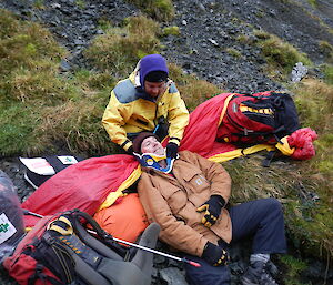 Doc Mel attending to the patient