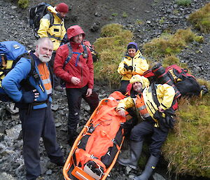 The SAR team attending to the patient