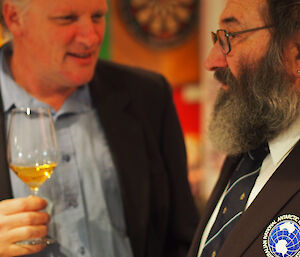 Col and Ray have a drink and a chat at Mindwinters dinner