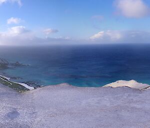 Sweeping view to the east with the station at the left and the top of Gadget’s Gull to the right, taken on a snowy day. 26 June 2012