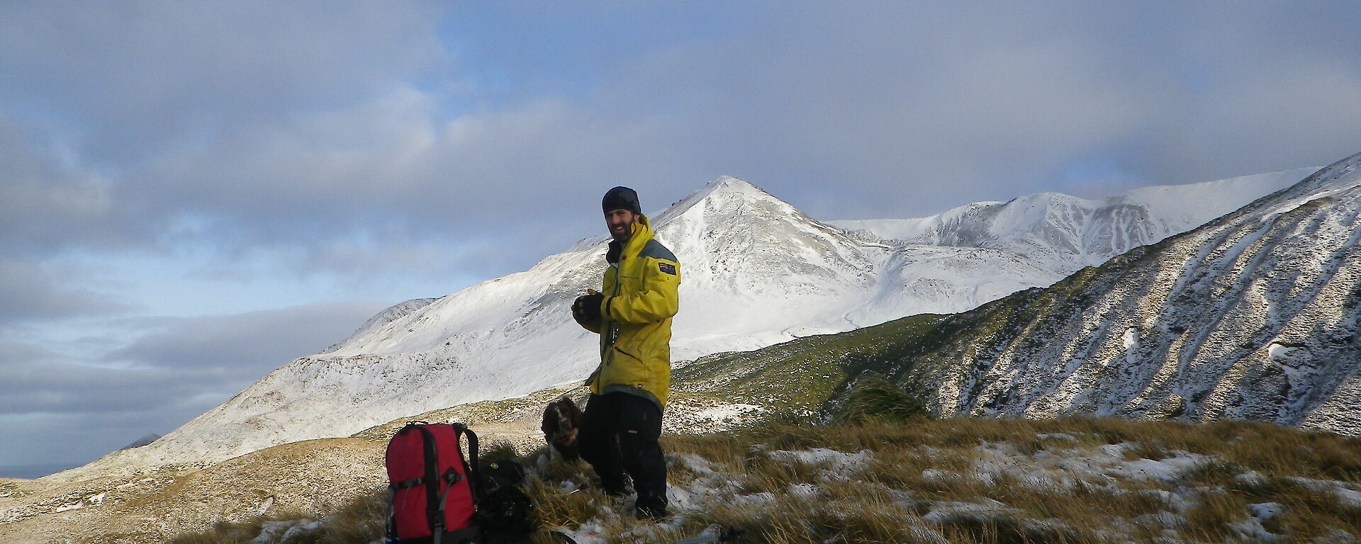 Expeditioner on a mountain