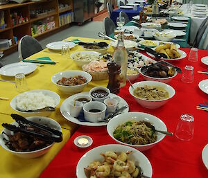 table displaying numerous vietnamese dishes