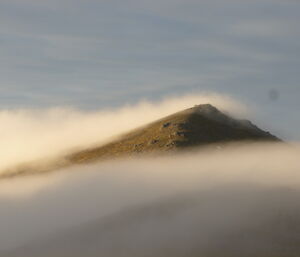 Low cloud around peak on Macquarie Island