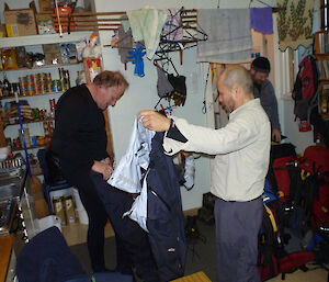 Colin and Robby in Bauer Bay Hut