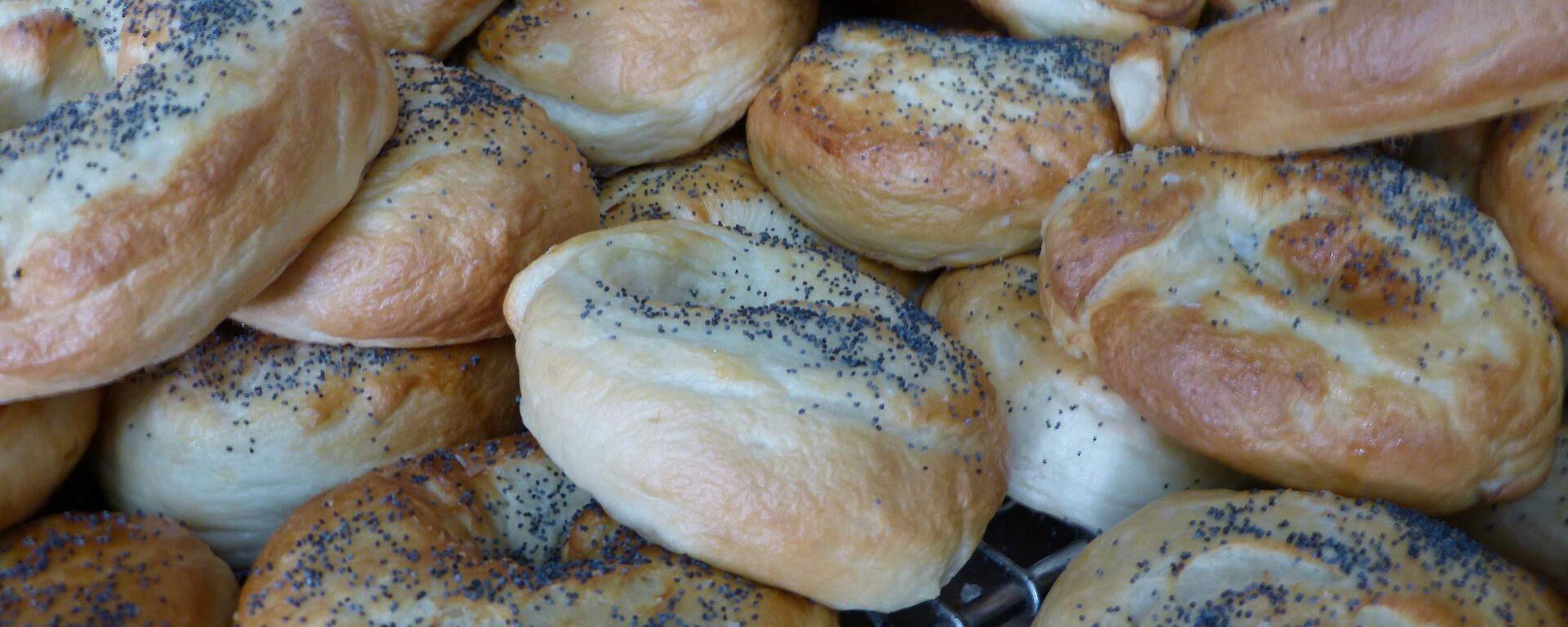 Close up of a pile of bagels