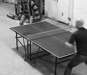 Pete and Jack playing table tennis