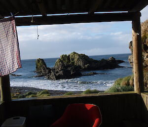View from inside Green Gorge Hut