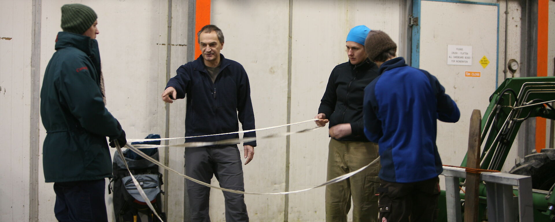 Dave, Mango, Lauren and Stephen during search and rescue training