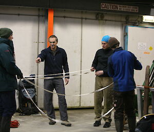 Dave, Mango, Lauren and Stephen during search and rescue training