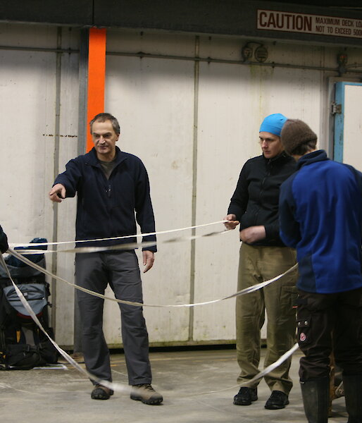 Dave, Mango, Lauren and Stephen during search and rescue training
