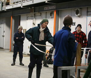 Dave looking intense as he demonstrates during search and rescue training