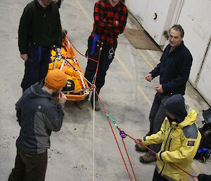 Search and Rescue training group action shot from above