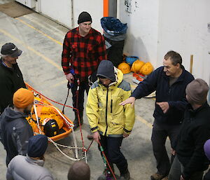 Search and Rescue training with expeditioners ‘rescuing’ a training dummy