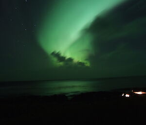 Stunning aurora at Waterfall Bay