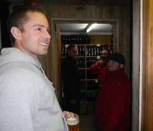 Andrew supervising the brewing team