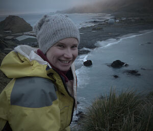 Karen assisting Richard with the petrel survey