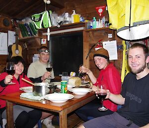 Maria, Mango, Kelly and Cameron at Green Gorge Hut