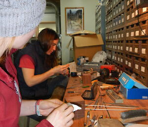 Karen and Jane in the Chippies workshop