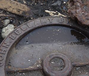 Tank lid detail Lusitania Bay