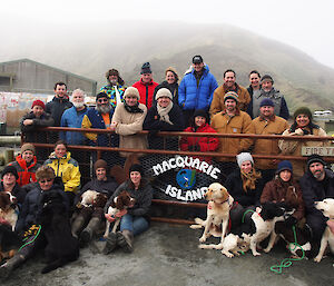 2012 Macquarie Island wintering team at the gate