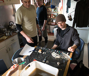 Mango, Dave and Stephen with marine debris found