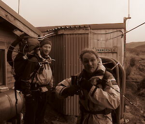 Richard and Dave ready to depart Green Gorge with the rescue equipment