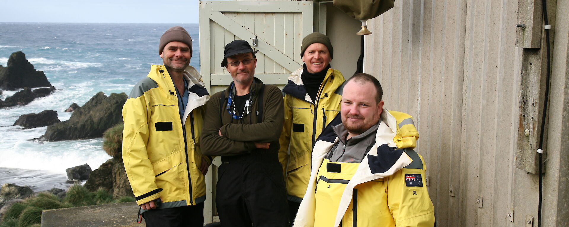 Stu, Dave S, Dave B and Matt at Hurd Point Hut